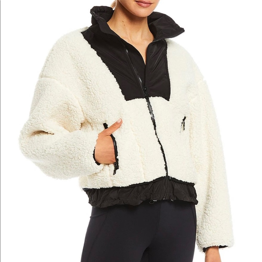 Antonio Melani Sherpa Color Block Zip Jacket, Size XS